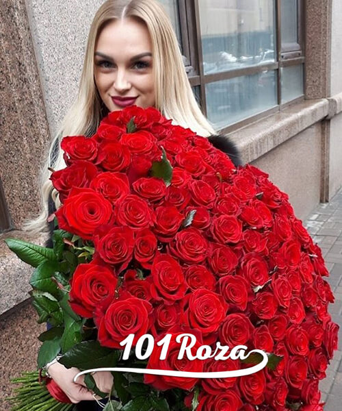 доставка 101 роза недорого