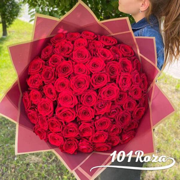 купить 51 розу 60 см доставка