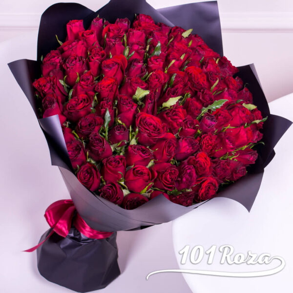 101 красная роза 40 см Москва