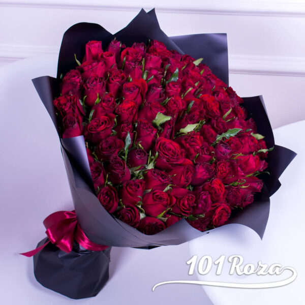 101 красная роза 40 см доставка